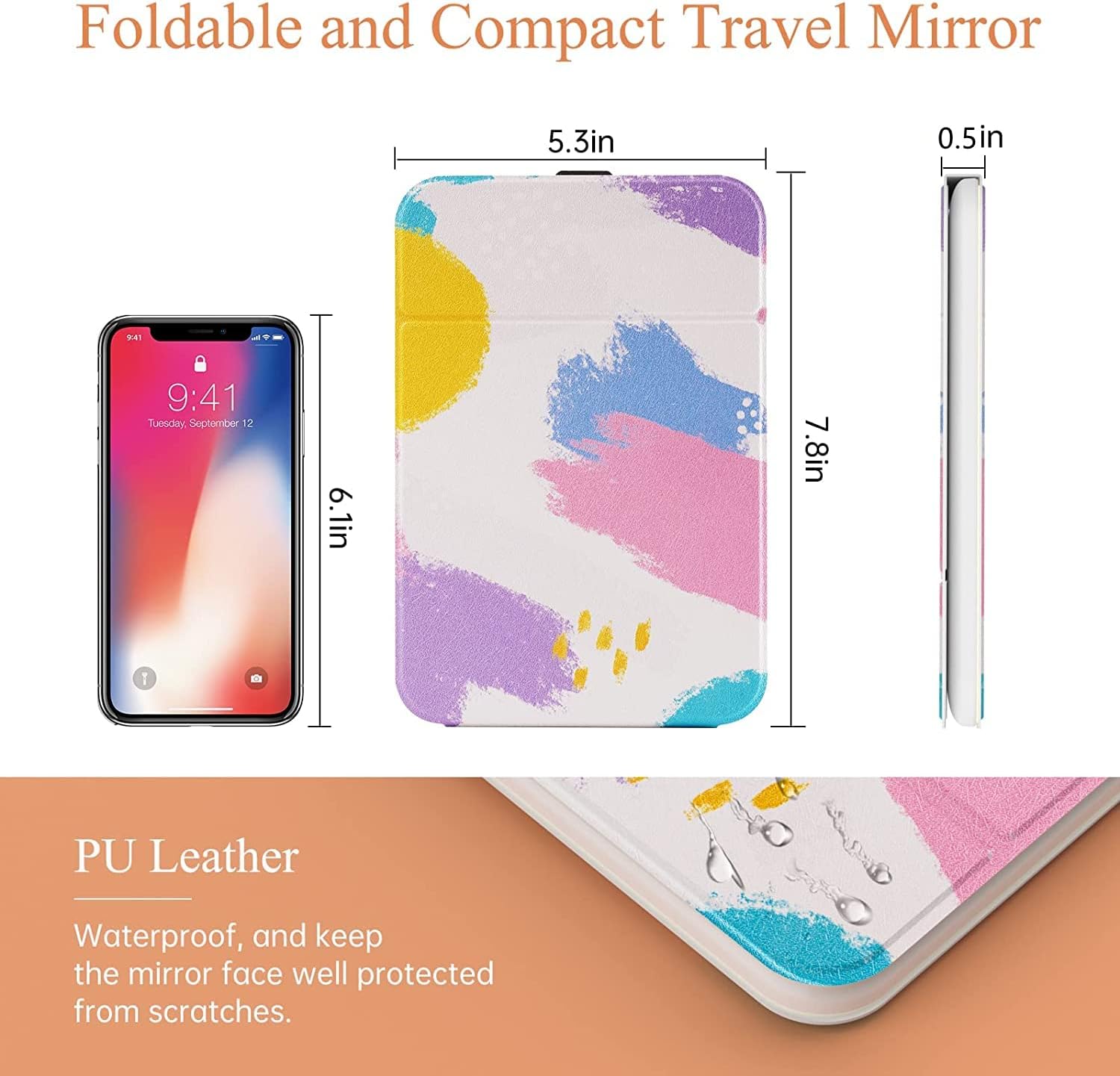FUNTOUCH Rechargeable Travel Makeup Mirror with 72 Led Lights