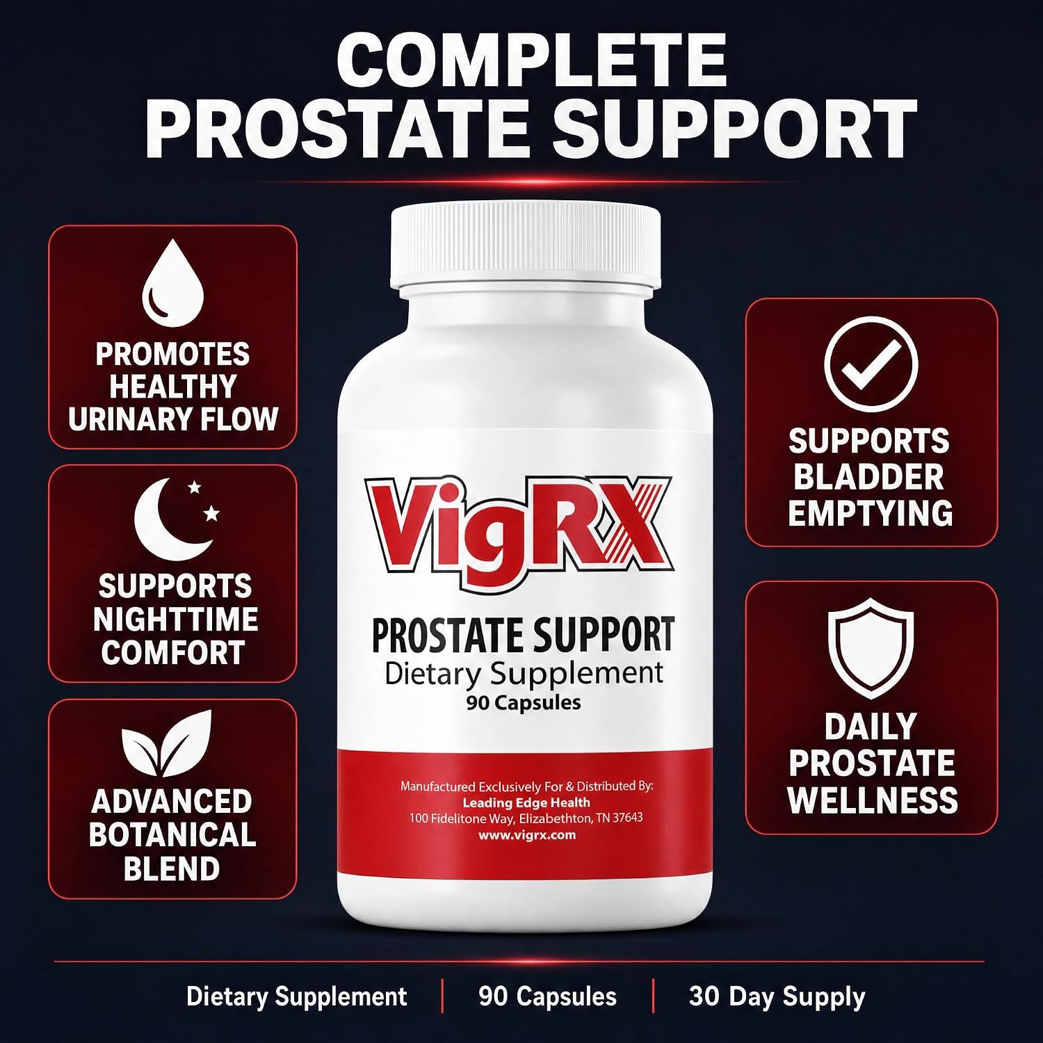 VigRX Prostate Support Supplement for Men - Advanced Saw Palmetto & Herbal Blend - Supports Healthy Urinary Flow