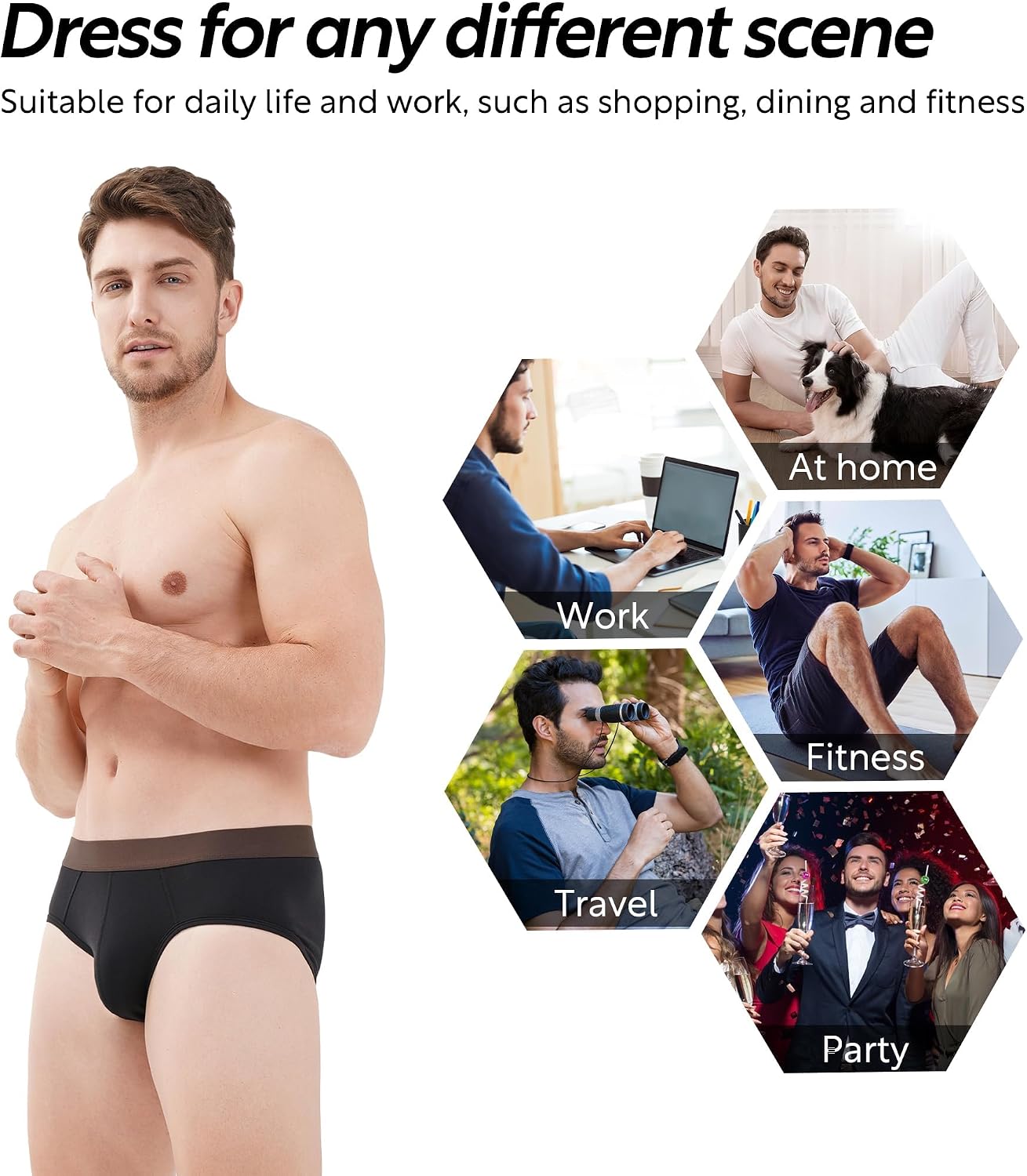 DAVID ARCHY Men's Bamboo Rayon Briefs Underwear Breathable Support Pouch