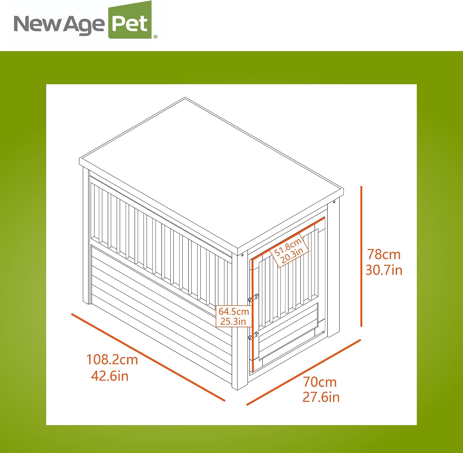 New Age Pet ecoFLEX Pet Crate/End Table, Small, Grey, Model:EHHC405S