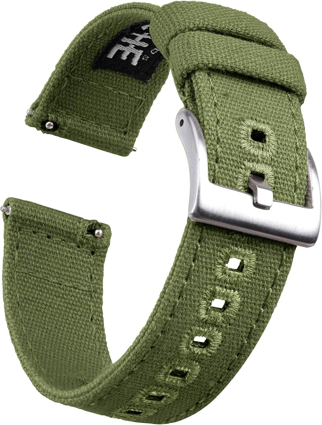 Ritche Christmas Gift Canvas Vintage Quick Release Watch Band 18mm 20mm 22mm 24mm Replacement Watch Straps for Men Women, White Elephant Gifts, Stocking Stuffers for Men, Father's Day gifts