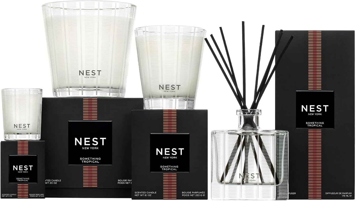 NEST New York Scented Classic Candle, Grapefruit - 8.1 oz - Up to 60-Hour Burn Time - Reusable Glass Vessel