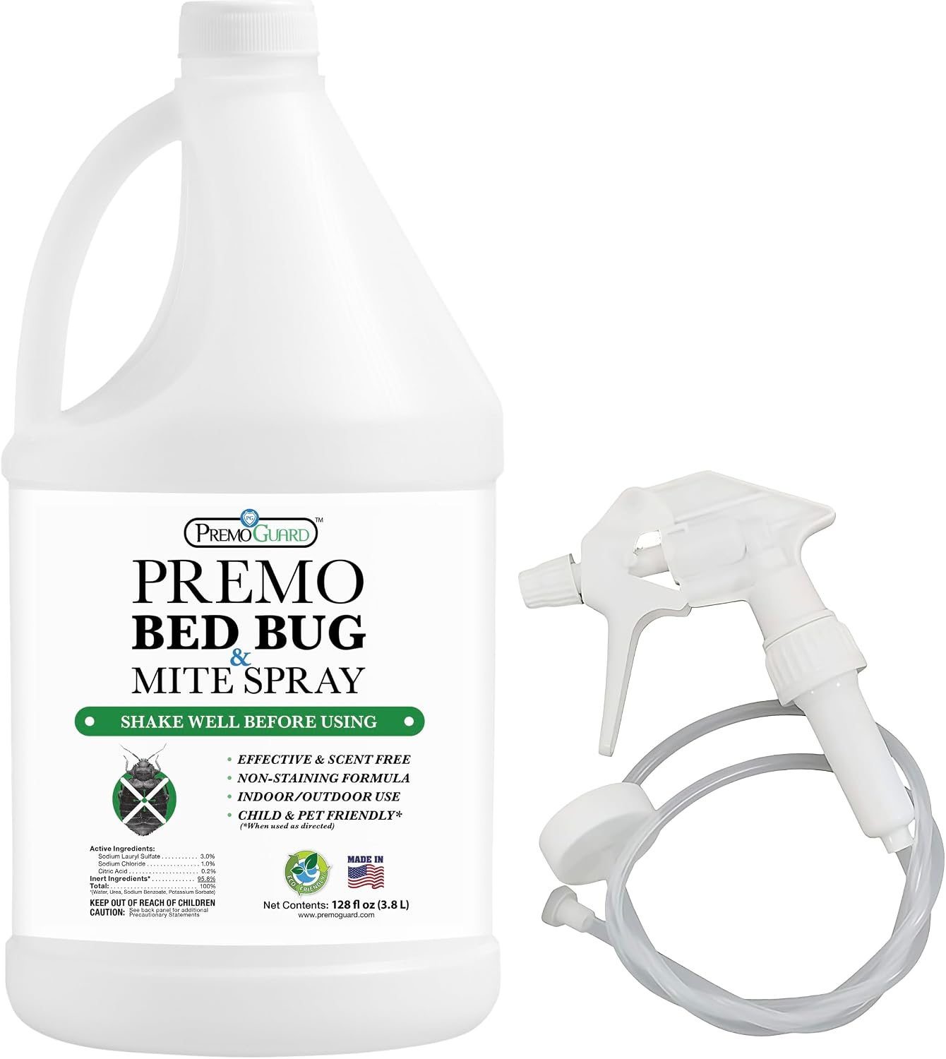 Premo Guard Bed Bug & Mite Killer Spray – University Tested 100% Kill Rate | Natural, Safe for Bedding, Furniture, Fabrics, and Clothing, Non Toxic, Stain & Scent Free, Child & Pet Safe