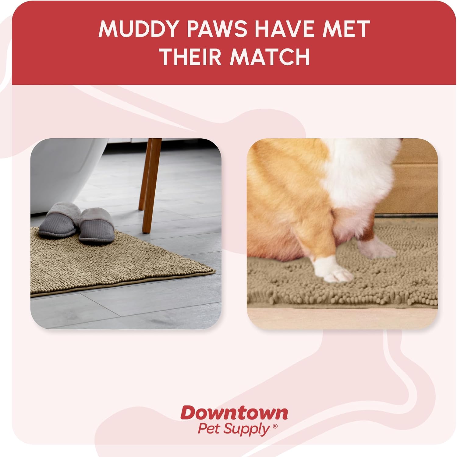 Dog Mud Mat, 31" x 20" Sage – Thick Microfiber Entry Rug for Snow, Mud & Salt – Absorbent, Quick-Dry, Washer-Safe & Non-Slip, Medium