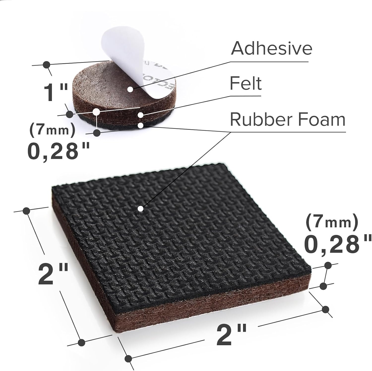 X-PROTECTOR Non Slip Furniture Pads – 12 Premium Furniture Grippers 3"! | Best SelfAdhesive Rubber Feet Furniture Feet – Ideal Non Skid Furniture Pad Floor Protectors – Keep Furniture in Place!