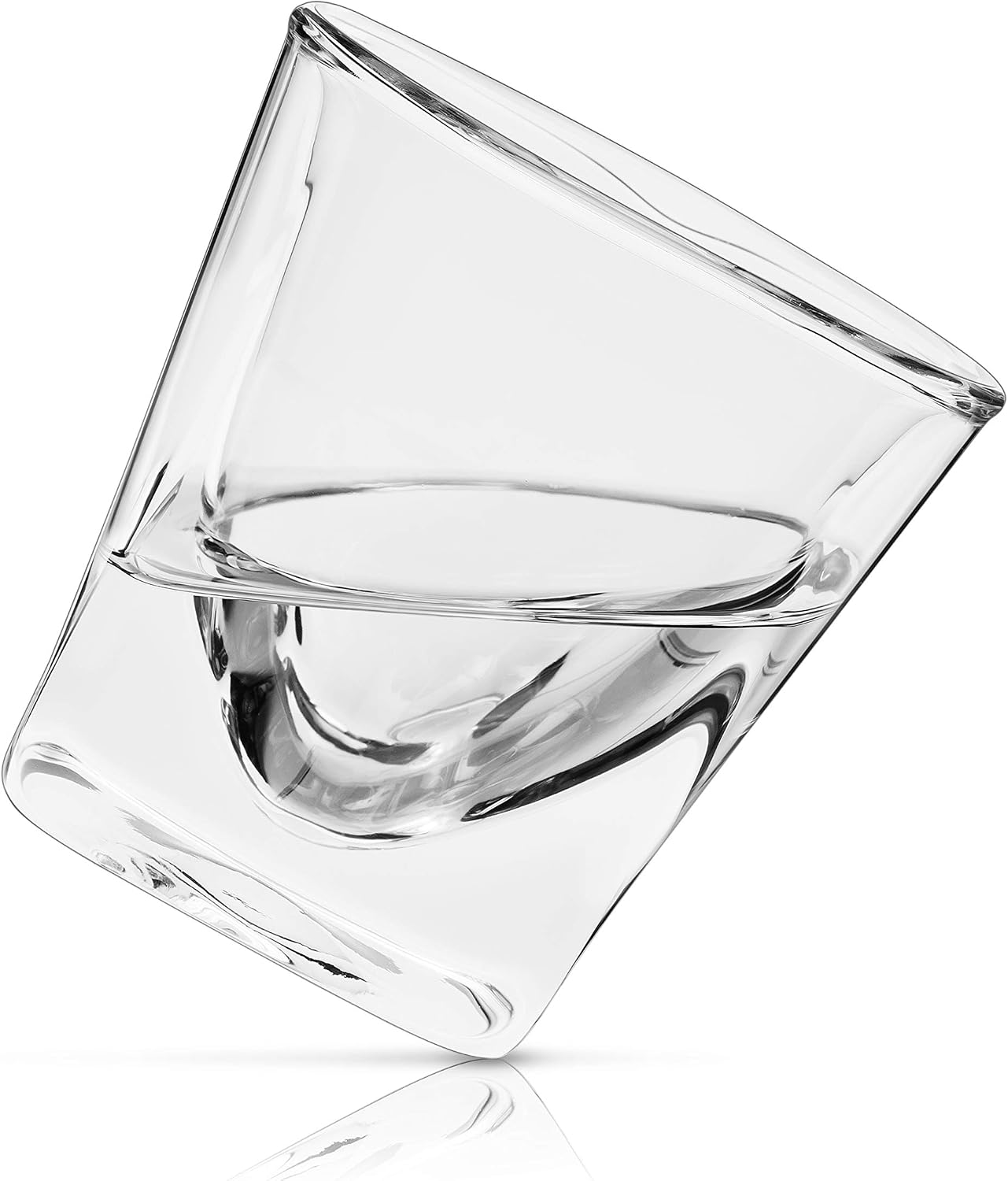 Viski Glacier Whiskey Glass, Double Walled Chilling Whiskey Glass, Active Cooling Gel, 6 Ounces, Clear Glass, Chilling Technology, Set of 1