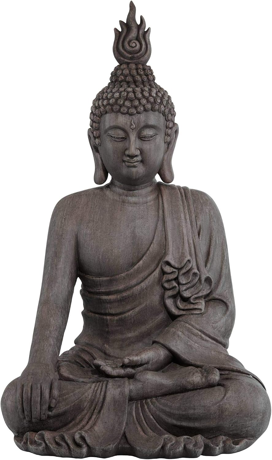 John Timberland Sitting Buddha 29 1/2" High Sandstone Outdoor Statue | Sculpture Zen Asian Japanese Garden Decor Front Porch Patio Yard Outside Home Balcony House Exterior Weathered Light Finish