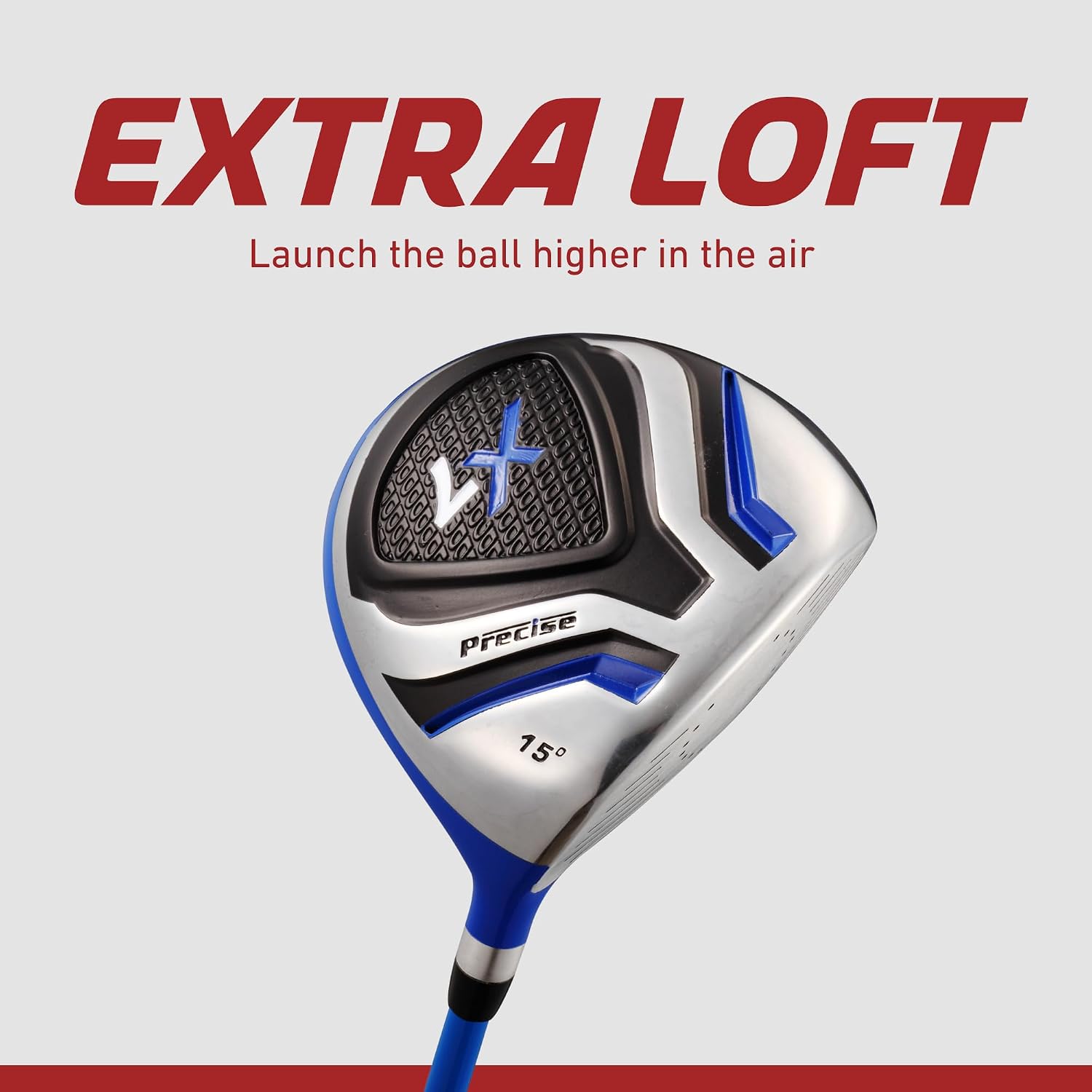 Precise - Kids Golf Club Set | Lightweight graphite shafts, hybrid & irons, putter, stand bag included, for boys and girls, ages 3-12, left/right hand