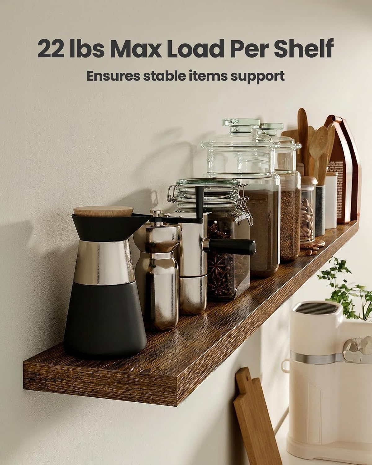 AMADA HOMEFURNISHING Floating Shelves, Wall Shelves for Bathroom/Living Room/Bedroom/Kitchen Decor