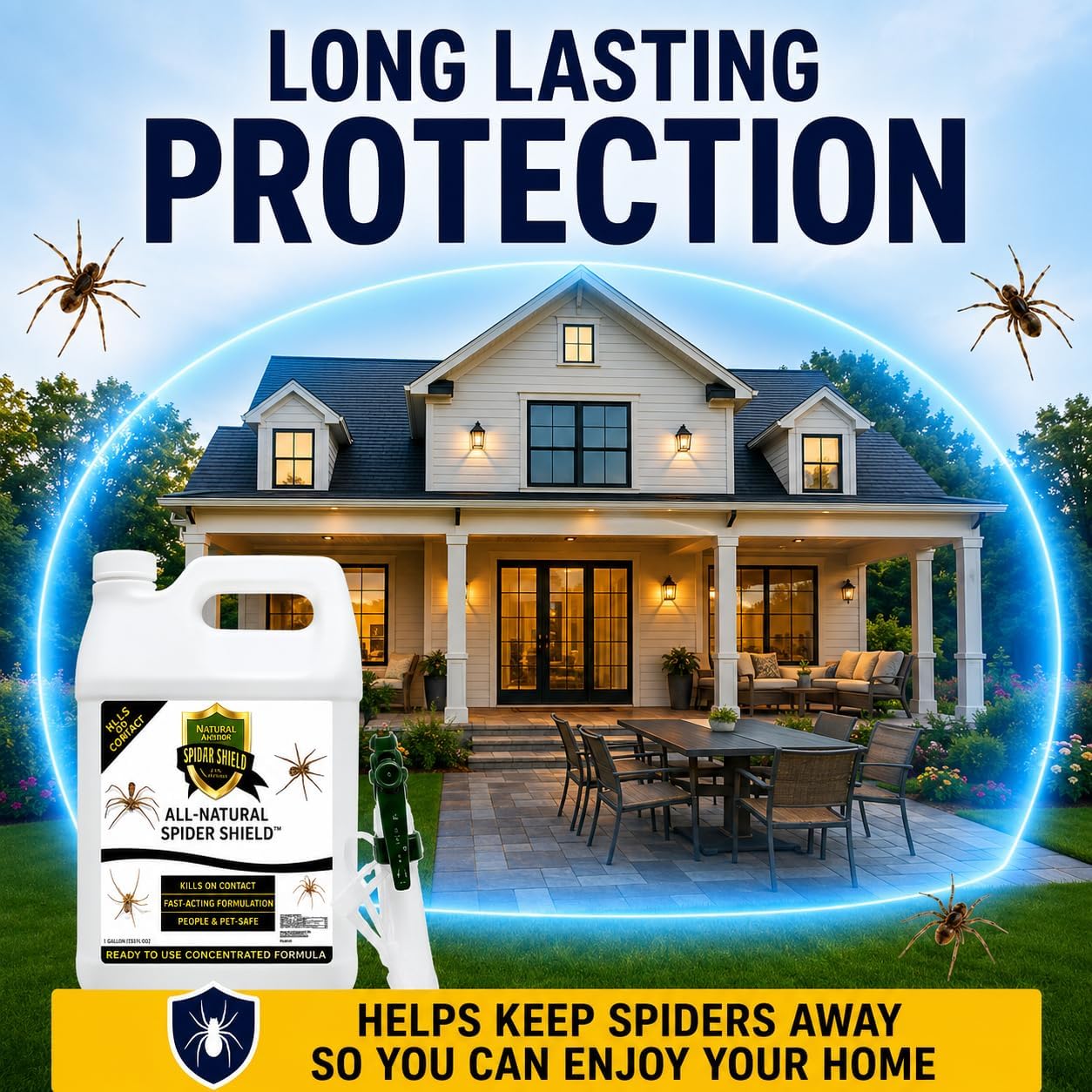 Natural Armor Spider Killer & Repellent - 1 Gallon (128 oz) w/Sprayer