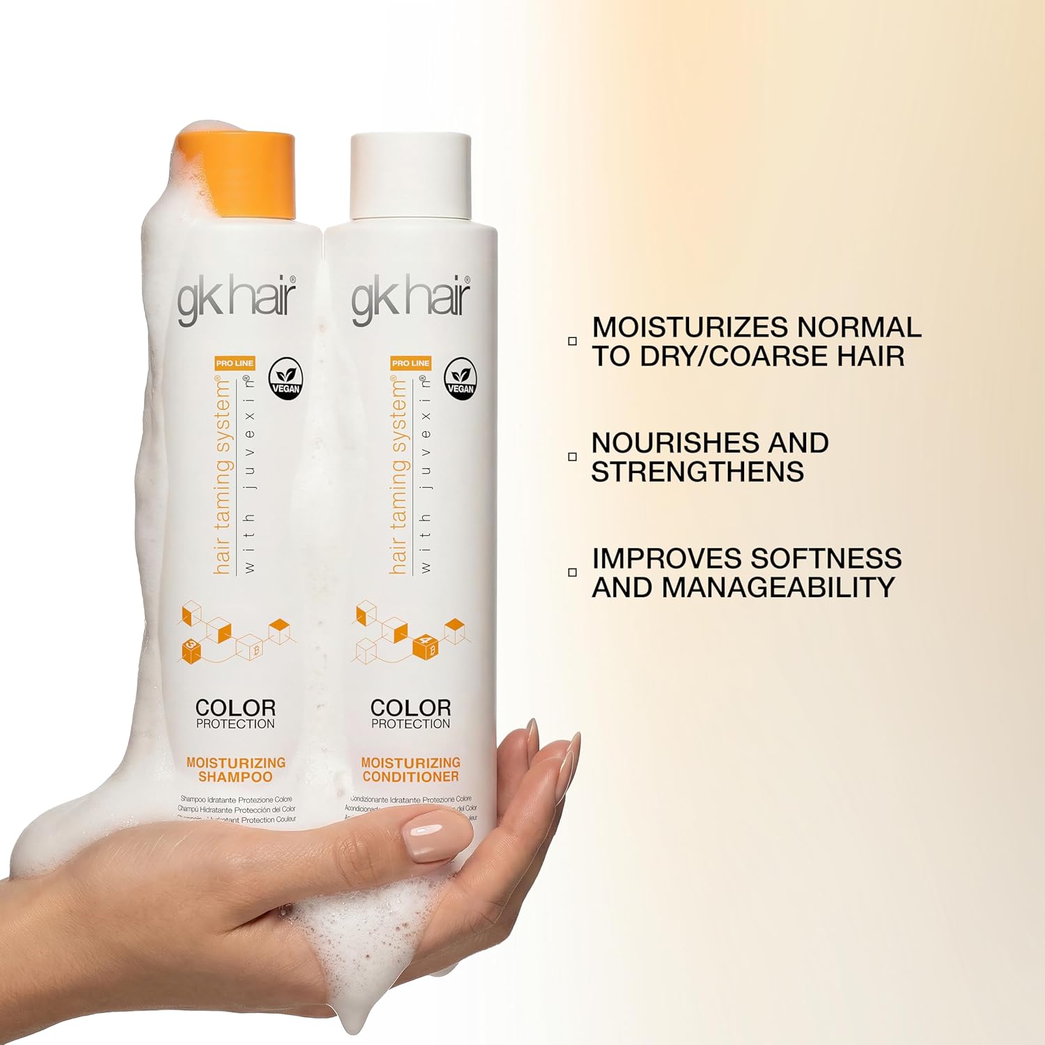 GK HAIR Keratin Shampoo and Conditioner set, Sulfate Free Moisturizing shampoo & conditioner for Color Treated Hair, Hydrating lightweight Formula for Dry, Damaged & Frizzy Hair 10.1oz each