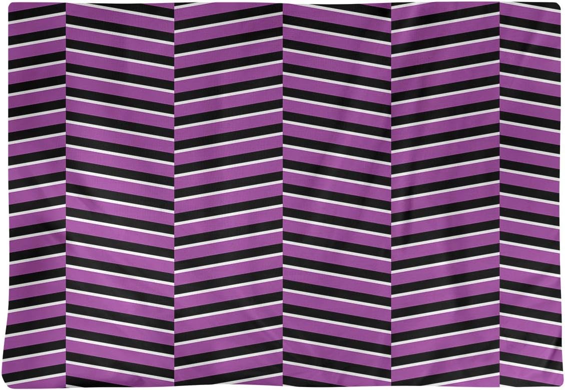 Dana Strider Black & Color Fractured Stripes Table Placemat, 18 x 14, Violet