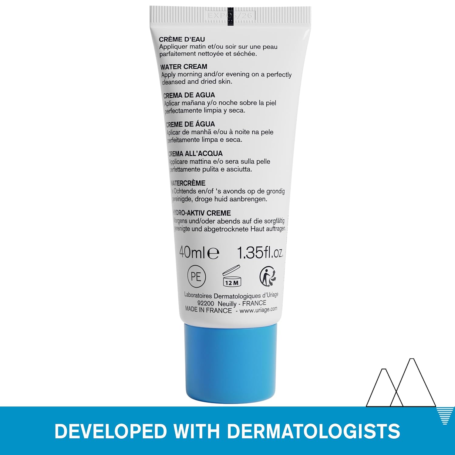 Uriage Eau Thermale Water Cream, Face Moisturizer With Hyaluronic Acid | 24H Hydration, Brightness & Softness