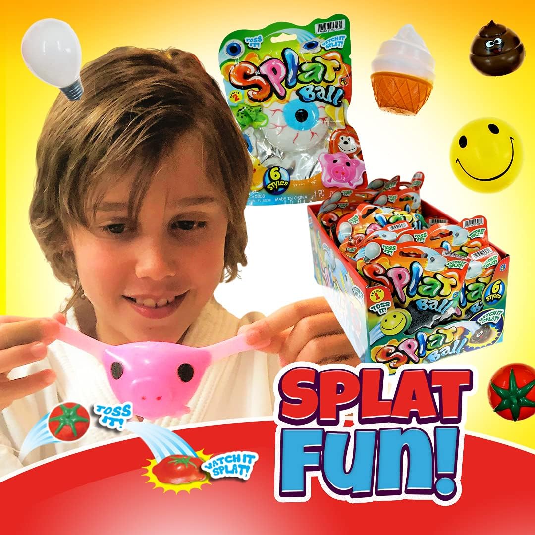 JA-RU Squishy Splat Ball (2 Toys Assorted) Squishy Dumplings 5303-2p