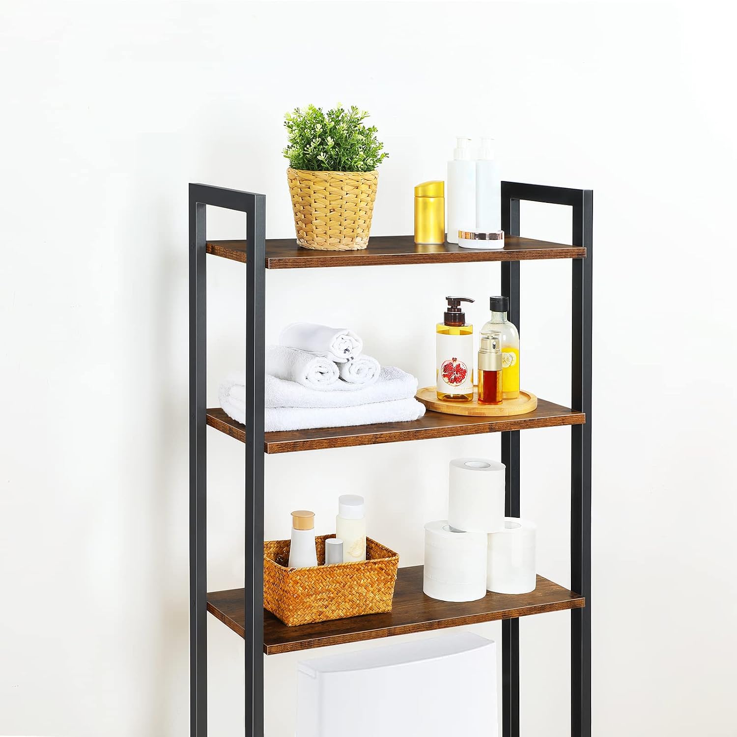 HOOBRO Over The Toilet Storage, 3-Tier Bathroom Organizer Shelf Over Toilet, Freestanding Bathroom Storage Shelves, Space Saver