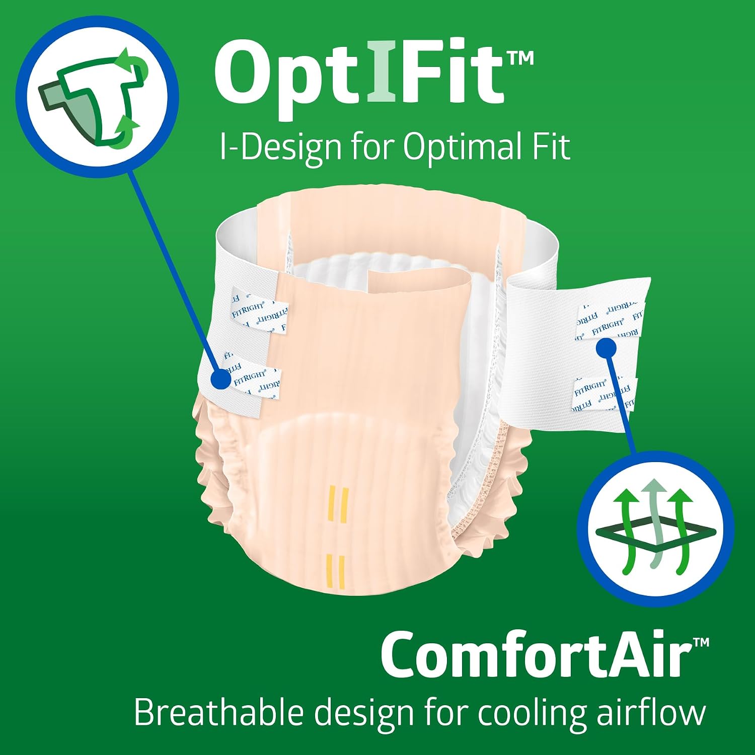 FitRight Ultra Adult Diapers, Disposable Incontinence Briefs, Leak-Proof Diaper, Absorbent Briefs For Men and Women, Maximum Protection, Medium, 32 – 44 in, 20 briefs per bag
