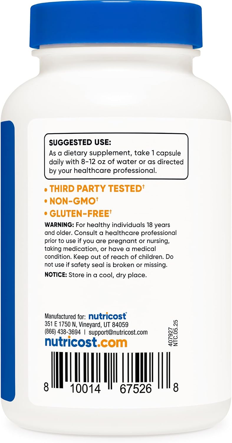 Nutricost Biotin (Vitamin B7) 10,000mcg (10mg), 240 Capsules, Quick Release | Vegetarian, Gluten Free, GMO-Free