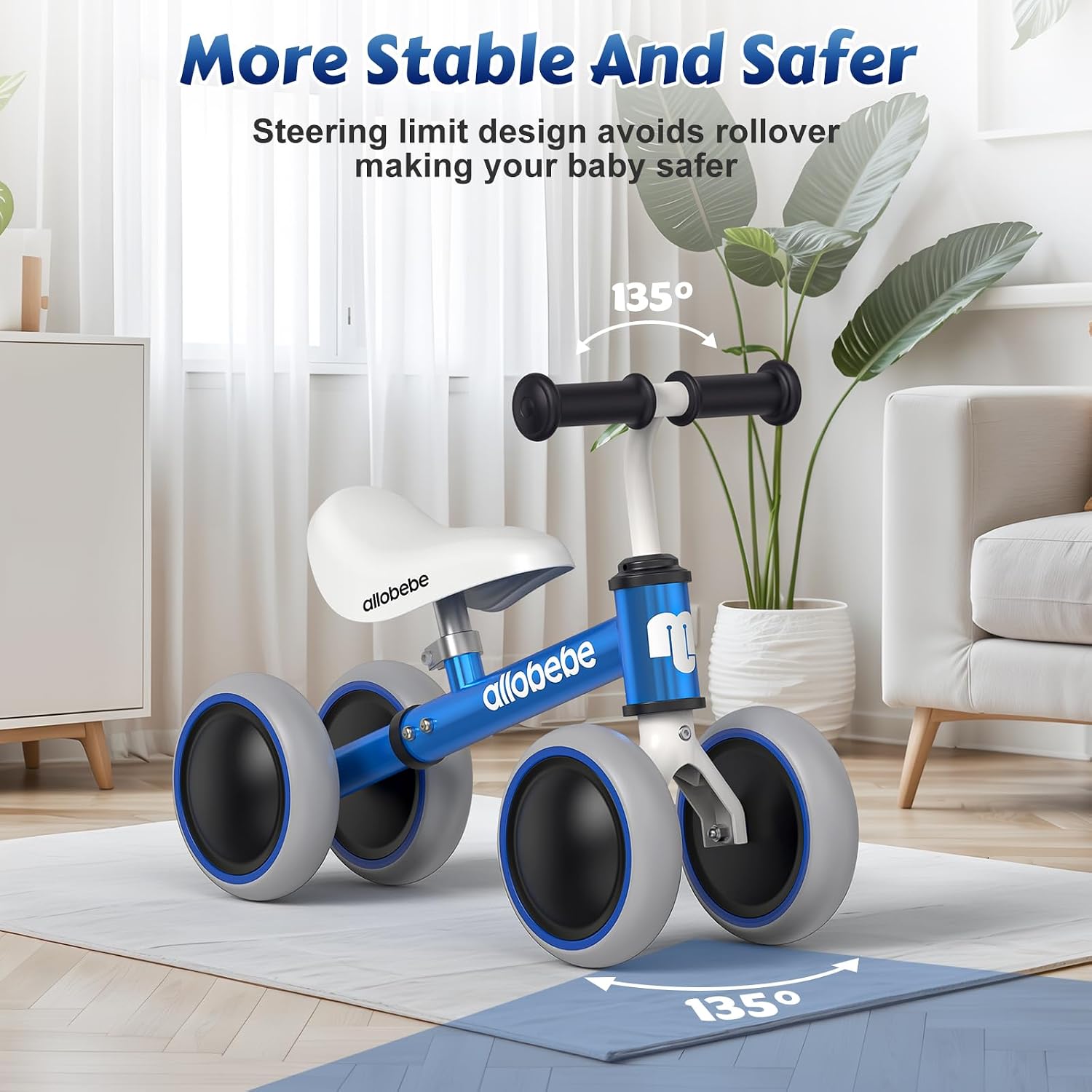 Baby Balance Bike, Cute Toddler Bikes 12-36 Months Gifts for 1 Year Old Girl Bike to Train Baby from Standing to Running with Adjustable Seat Silent & Soft 3 Wheels