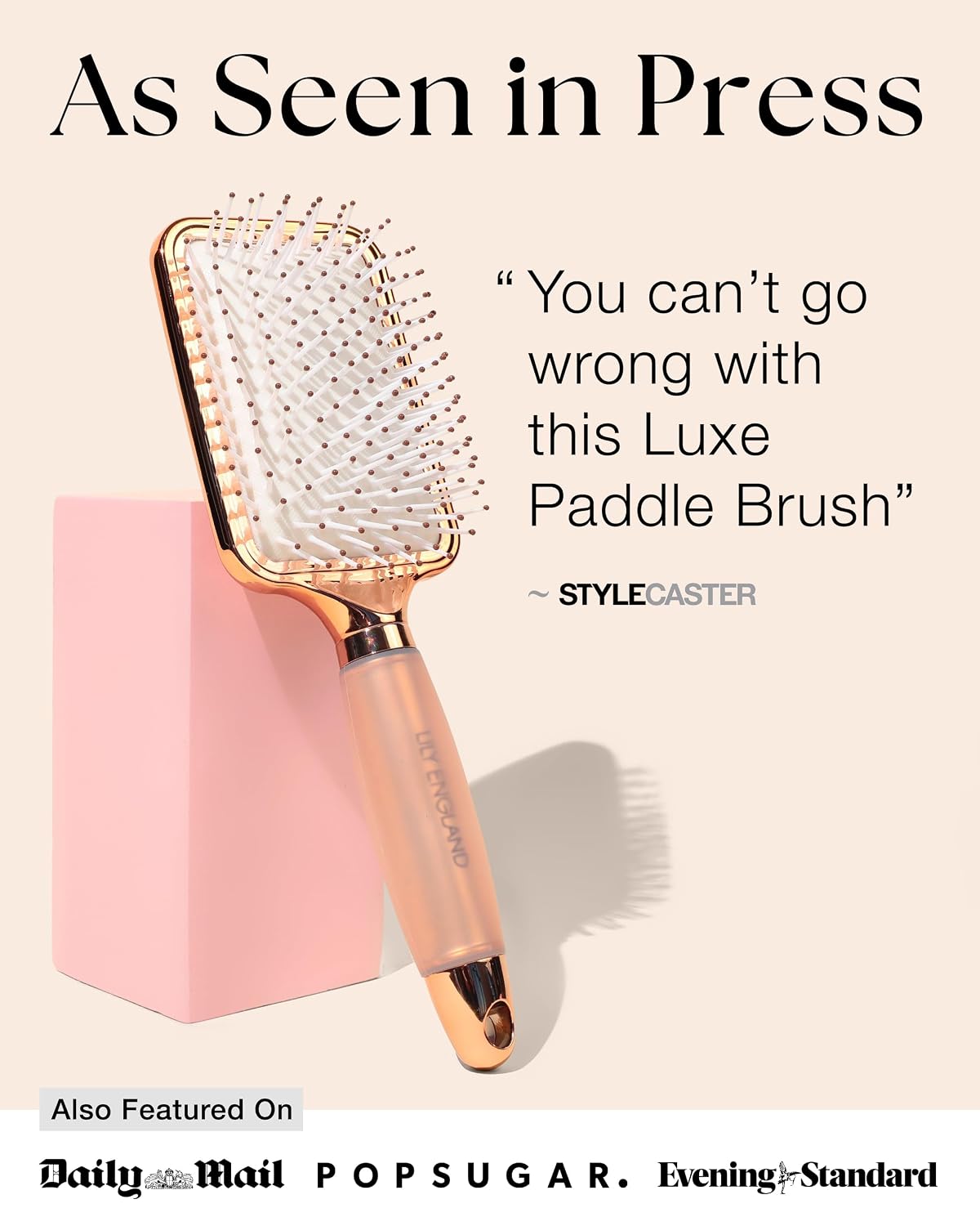 Lily England Paddle Hairbrush for Women - Blow-Drying Hair Brush, Rose