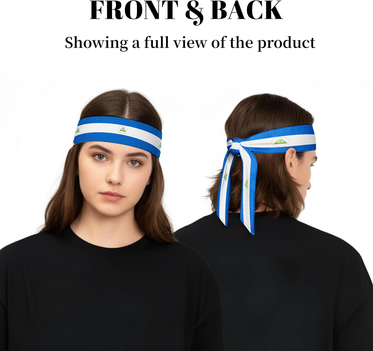 Tie Headbands for Men Women,Pattern Gymwrap,Gym Workout Adjustable Non-Slip Sweatbands for Running,40 X 2.4In