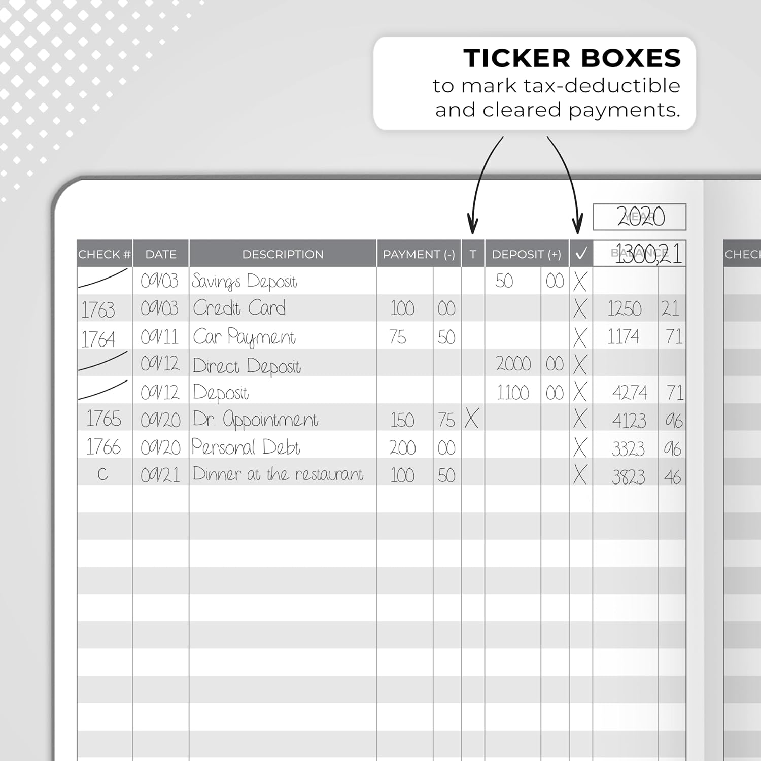 Clever Fox Check Register Book, Checkbook Ledger, 5.8x8.3 Purple