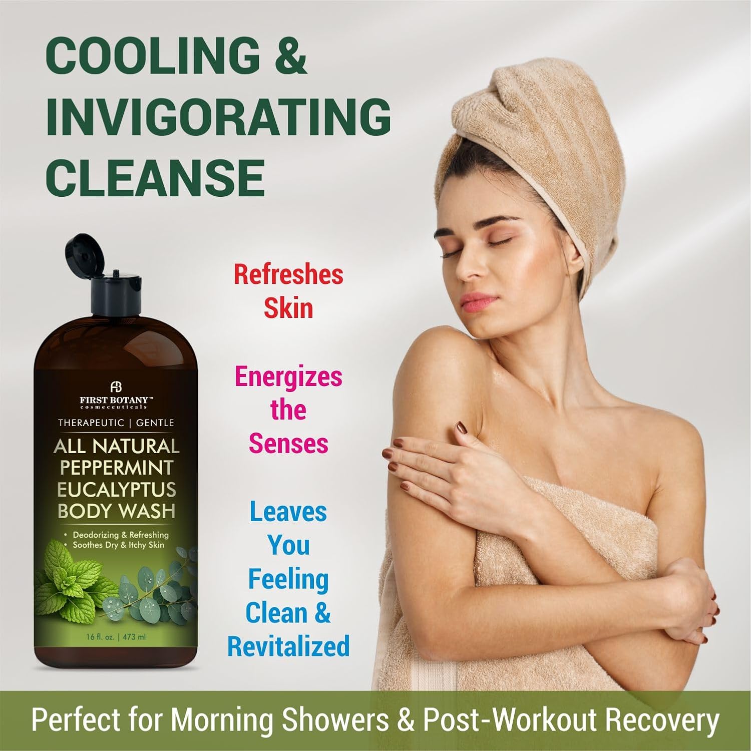 Tea Tree Eucalyptus Body Wash & Skin Cleanser for Women & Men, 16 Fl Oz
