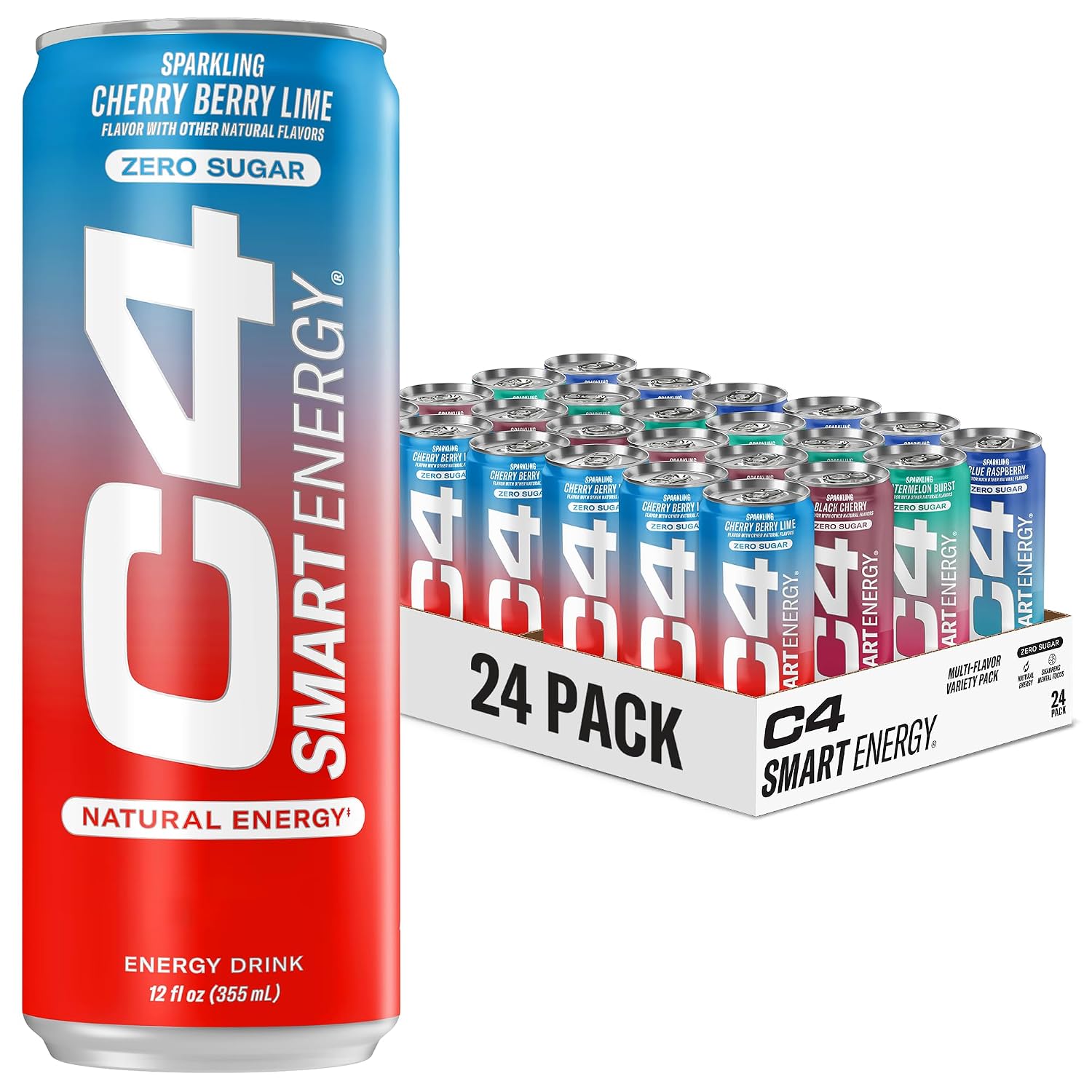 C4 Smart Energy Drink, 200mg Caffeine, 12 Fl Oz 12pk