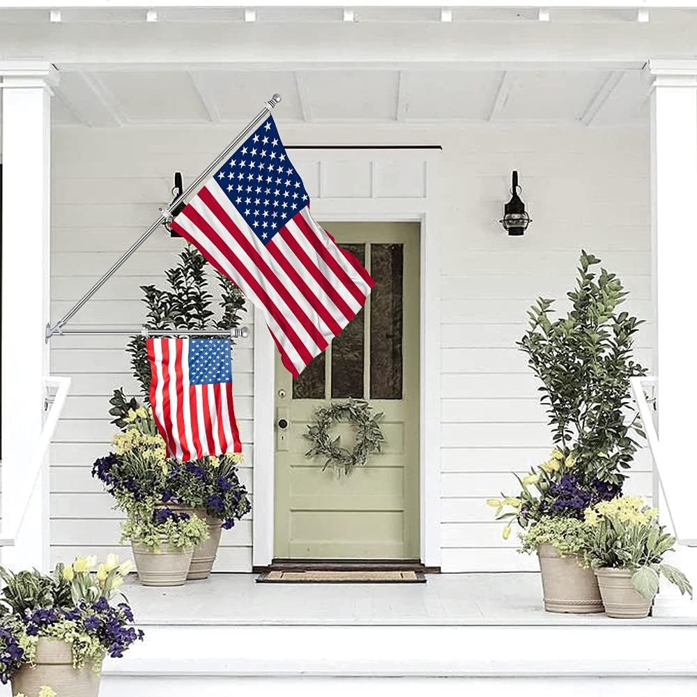 ZMTECH Flag Pole - Upgraded Bracket, 6 FT Stainless Steel Flag Poles for Outside House, Residential or Commerical