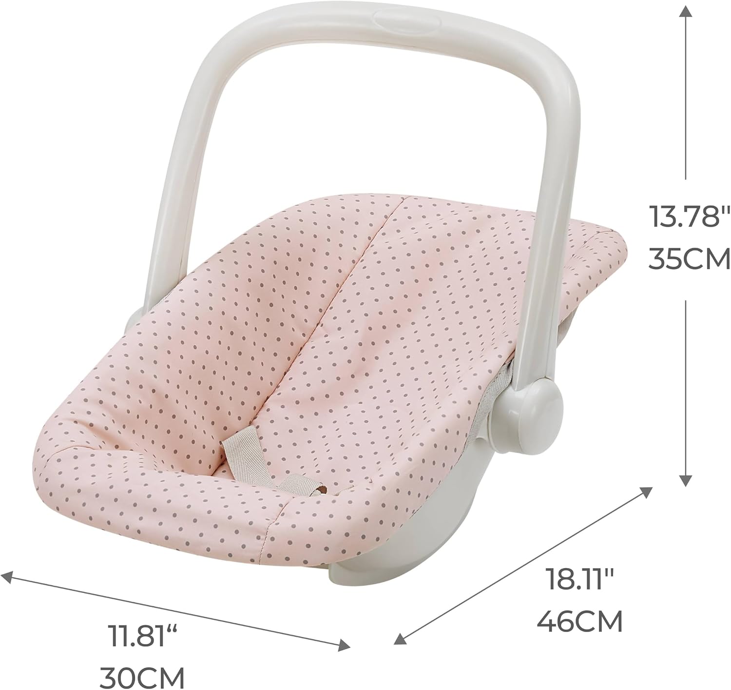 Olivia's Little World Doll Jogging-Style Stroller with Canopy, Storage Underneath, Pink and Cream and Gray | Canopy, Storage Underneath