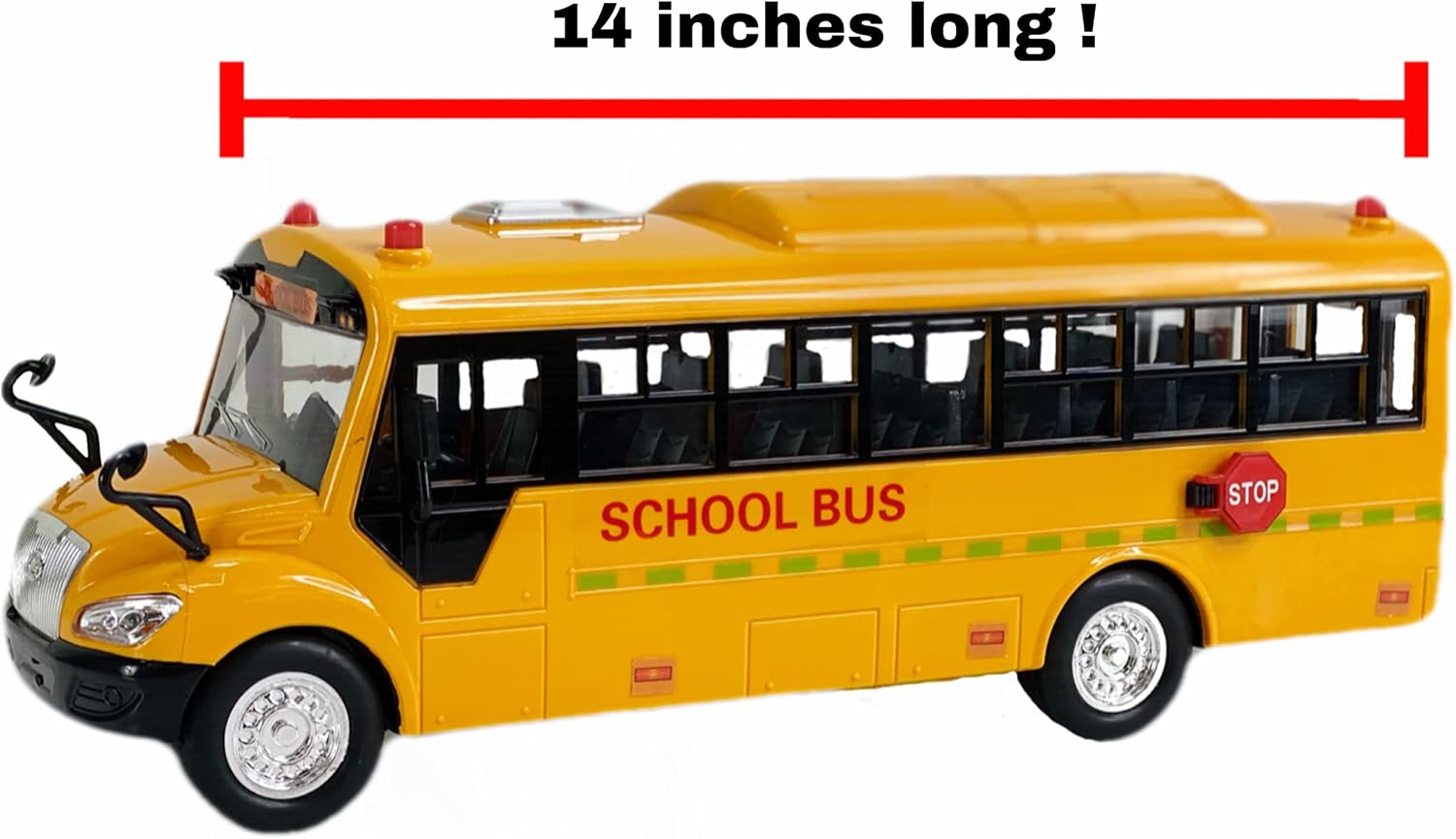 Big Daddy Huge Yellow School Bus with Lights and Cool Openable Doors Pull Back Toy School Bus with Sounds and Songs for Girls, Boys, Toddlers