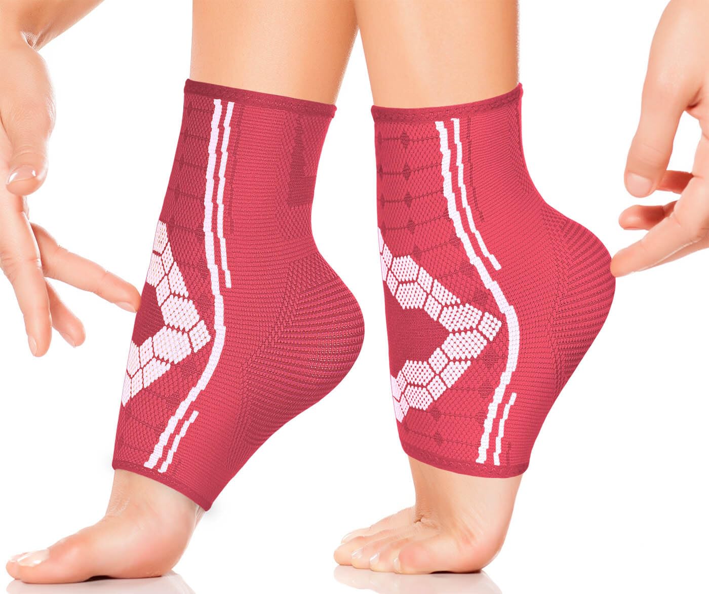 Sparthos Ankle Brace for Women & Men, Foot Compression Sleeve - Black-M | Plantar Fasciitis Socks, Arch Support, Ankle Wrap for Sprained Ankle, Achilles Tendonitis, Heel Pain & Swelling Relief, Pair