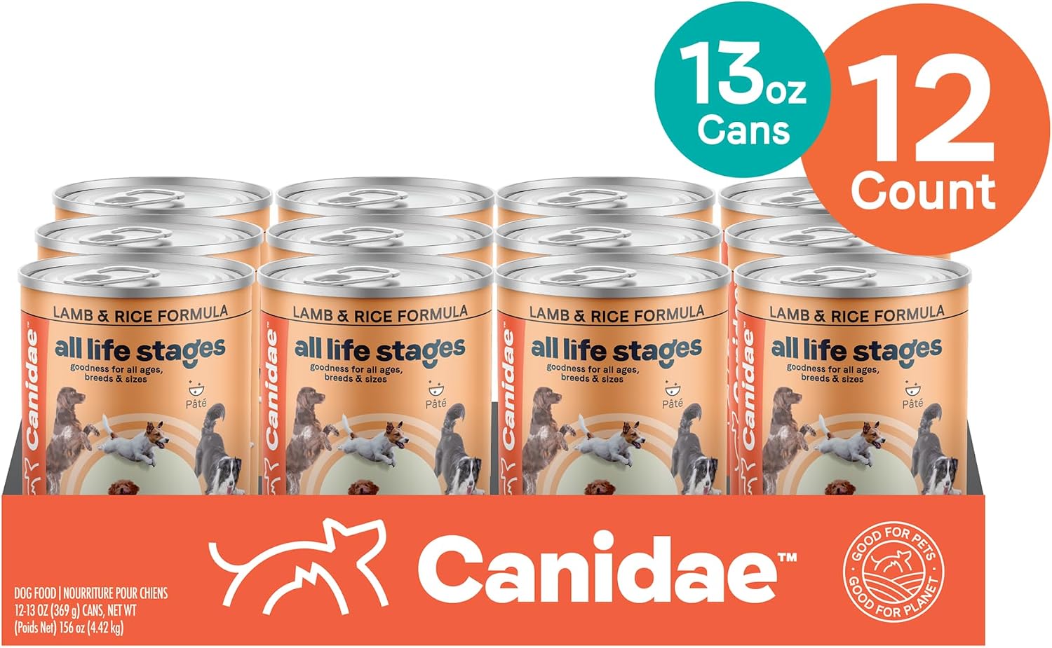 Canidae All Life Stages Premium Wet Dog Food for All Breeds, All Ages, Chicken & Rice Recipe, 13 oz. (Case of 12)