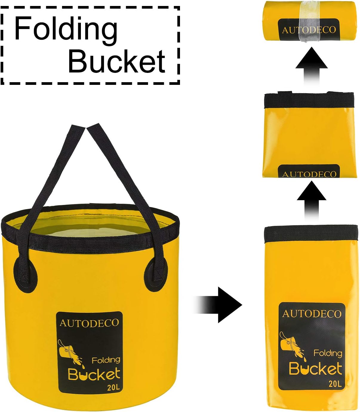 Collapsible Bucket 5 Gallon Container Folding Water Bucket Portable Wash Basin 20L
