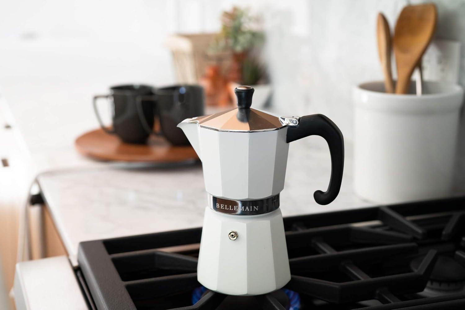 Bellemain Stovetop Espresso Maker, Italian Moka Pot, 6-Cup Silver | Classic aluminum design brews rich espresso at home or camping, with an easy-to-use and easy-to-clean design.