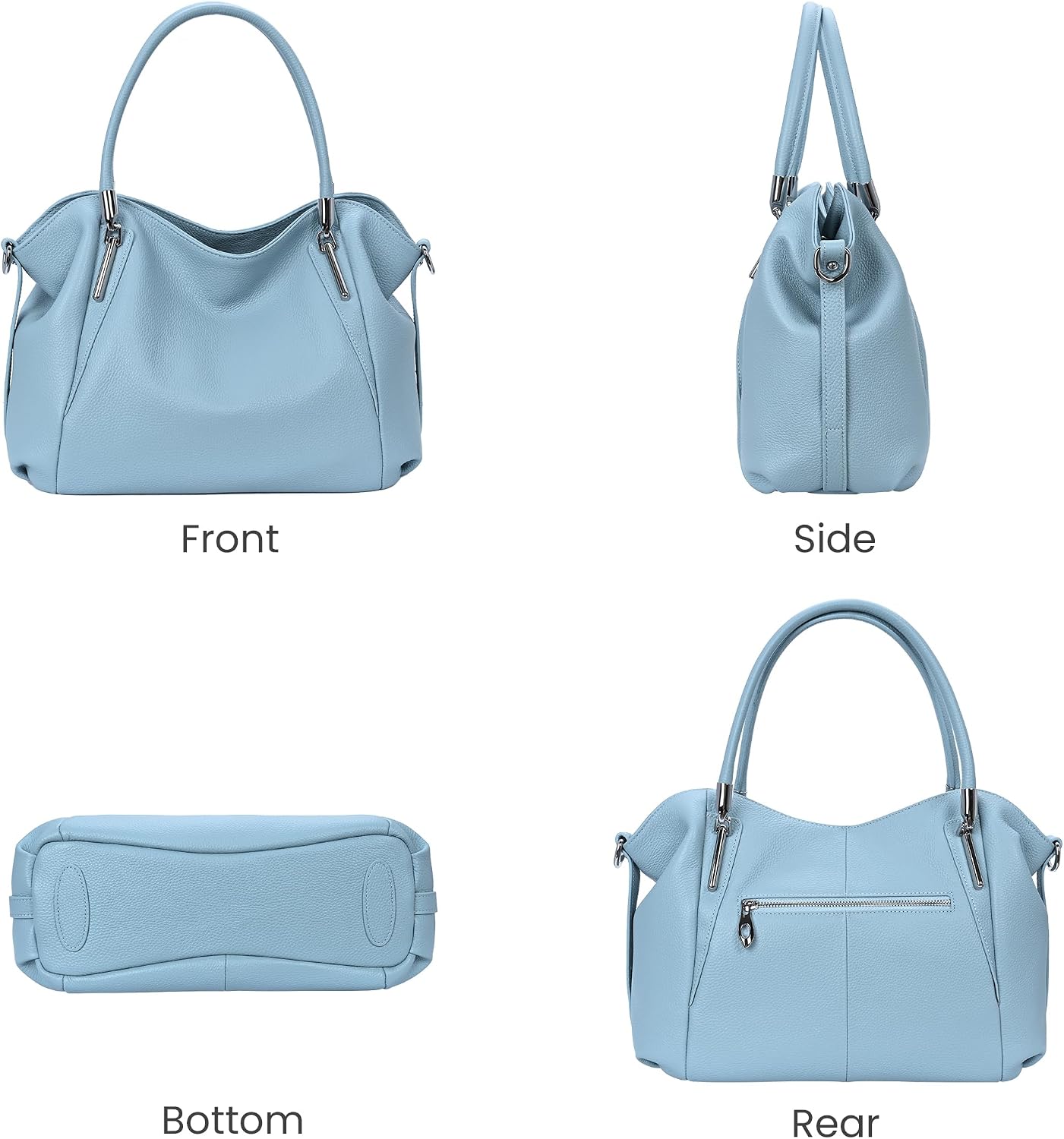 HESHE Leather Shoulder Purses for Women Tote Handbags Satchel Hobo Handbag | Designer Genuine Leather Travel Top Handle Work Bag Ladies Crossbody Purses Adjustable Straps Large Capacity Zippered Closure