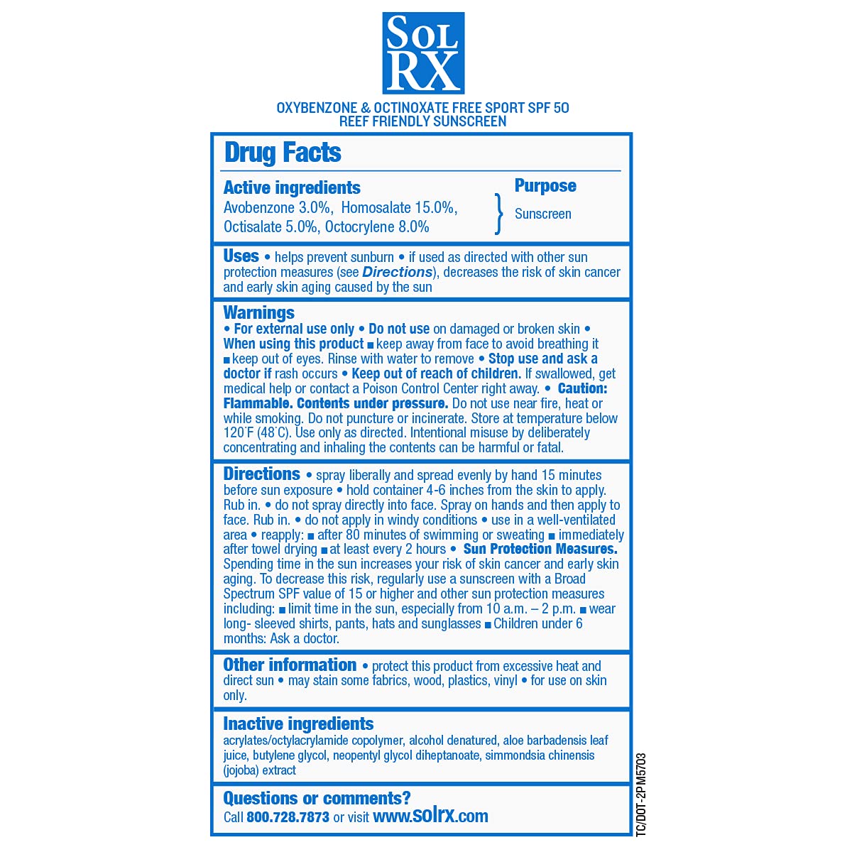SolRX SPORT SPRAY SPF 50 Sunscreen Spray, Reef Friendly Face & Body | 360 Degree Multi-Angle Nozzle, Designed For Easy Application, Outdoor Activities