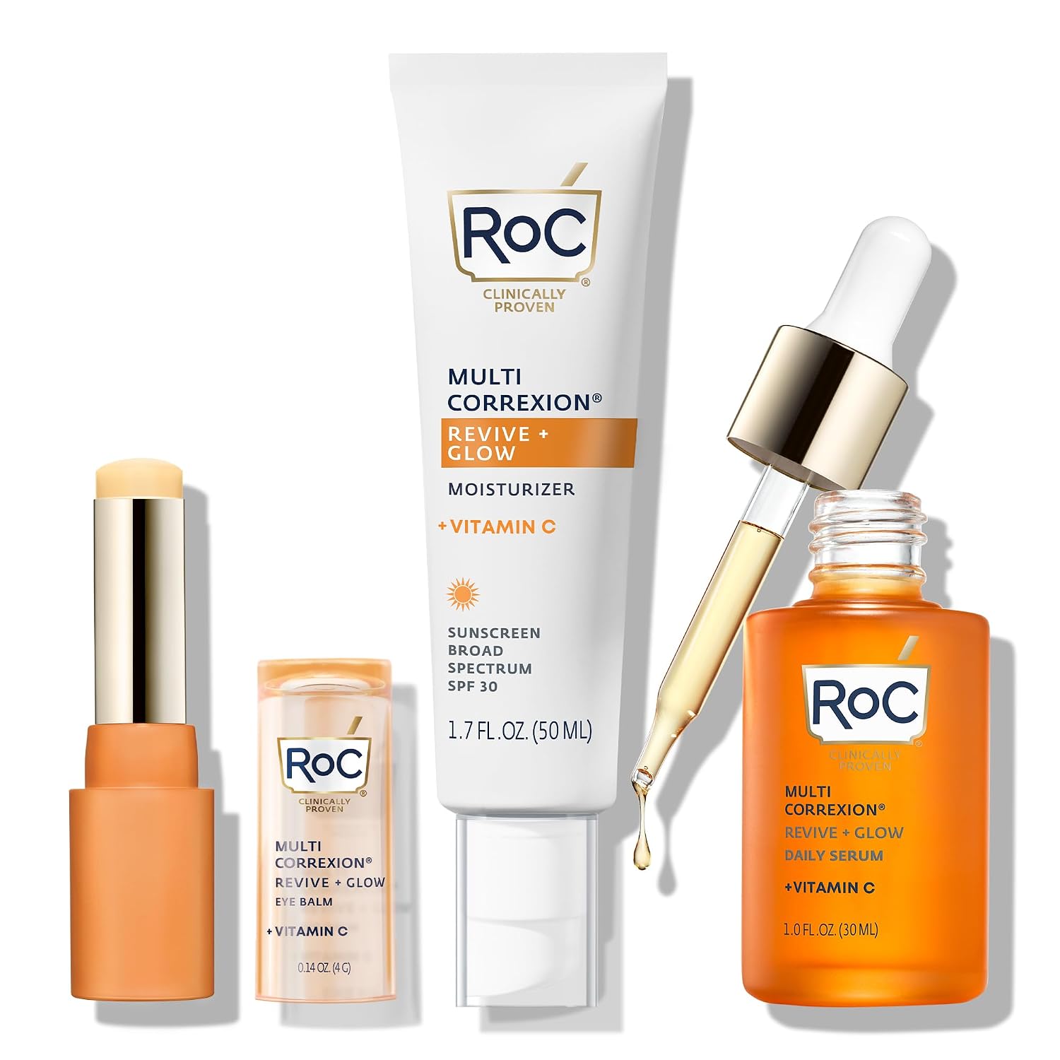 RoC Vitamin C Serum for Face Multi Correxion Revive + Glow, 10% Active, 1oz