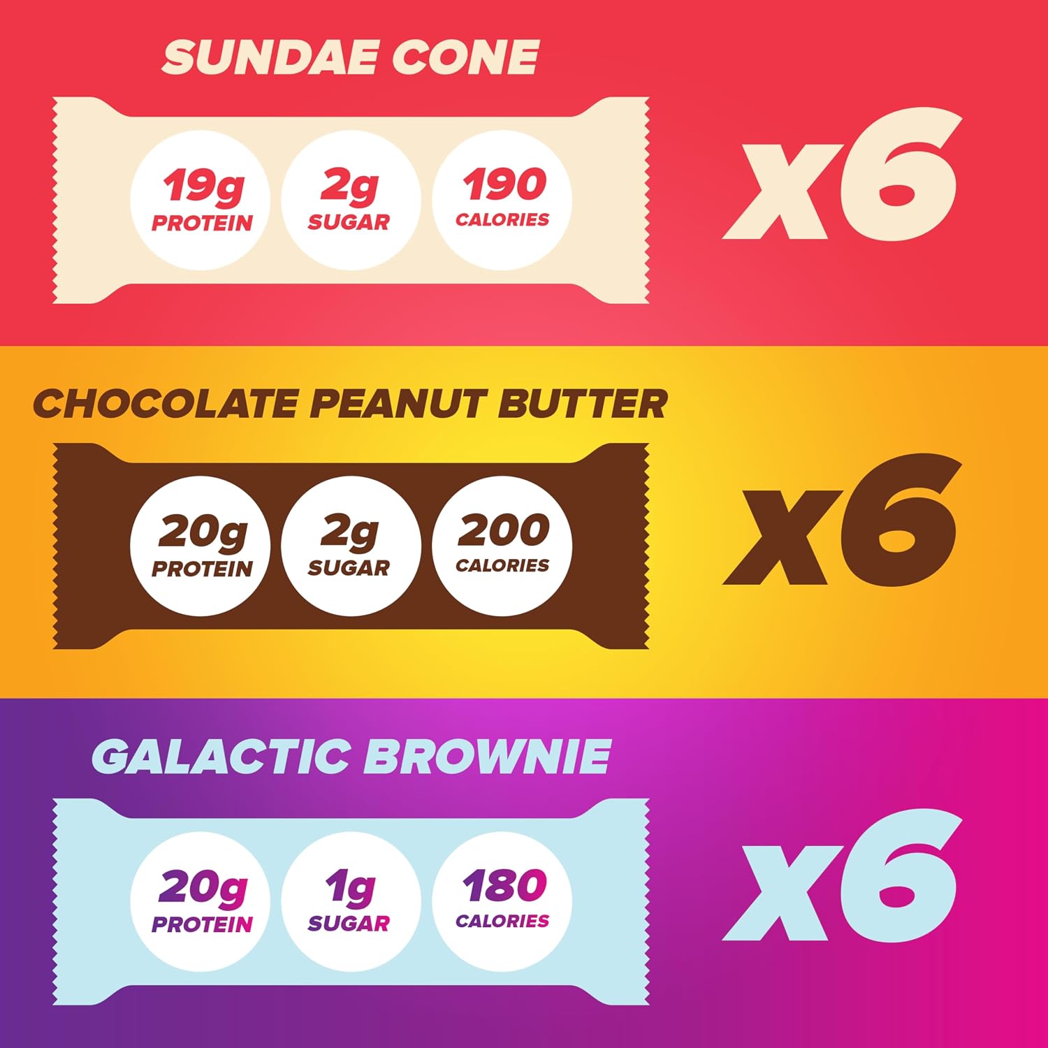Pure Protein Variety Pack Protein Bars, 20g-21g Protein, Gluten Free, 18 Ct | 3g Sugar, 190 Calories, Low Sugar* High Protein Snack
