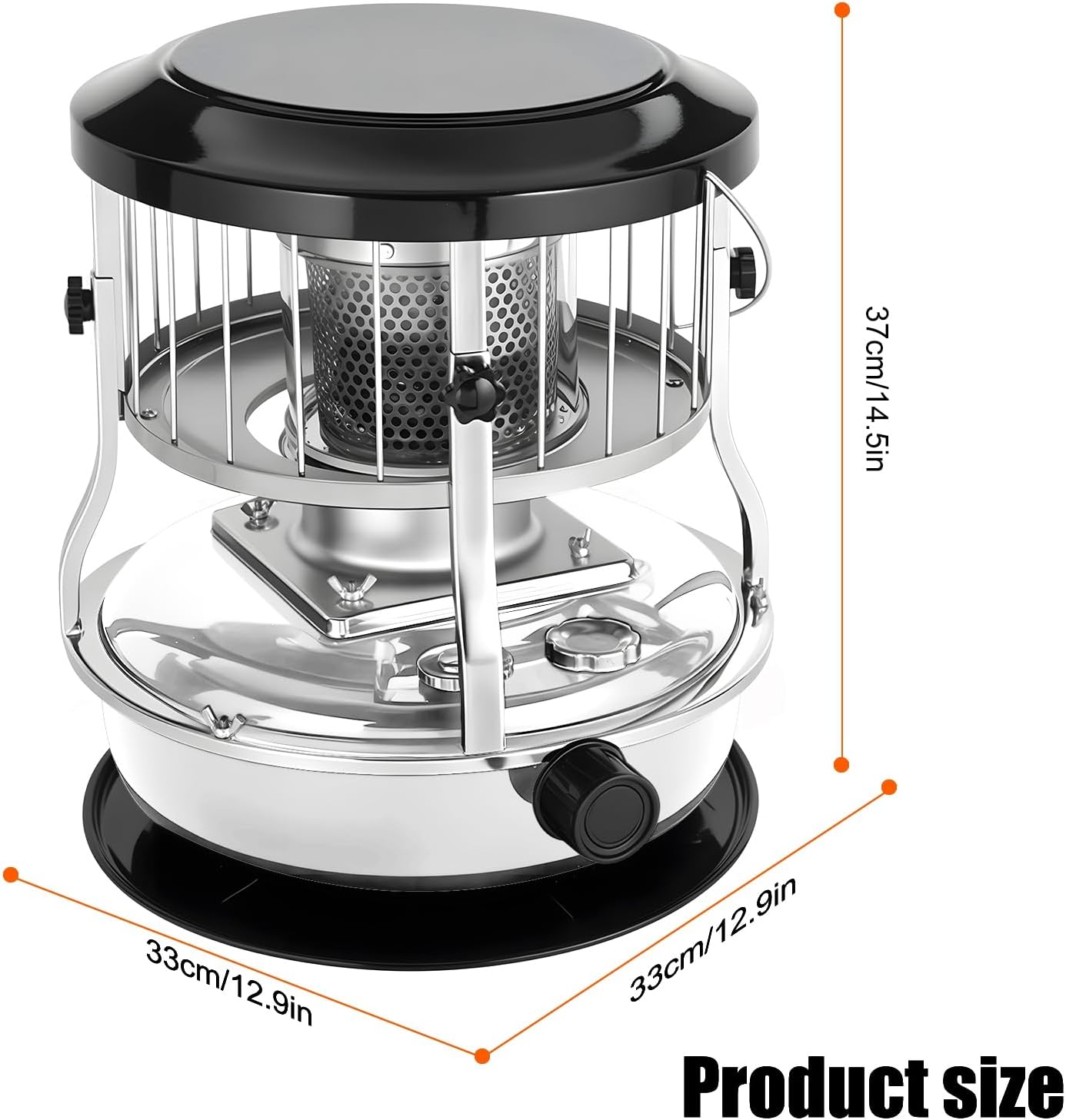 9000 BTU Portable Kerosene Heater - Indoor Safe & Outdoor Use for Camping, Emergency Heat, Cooking | No Electricity Needed | Black Army Green