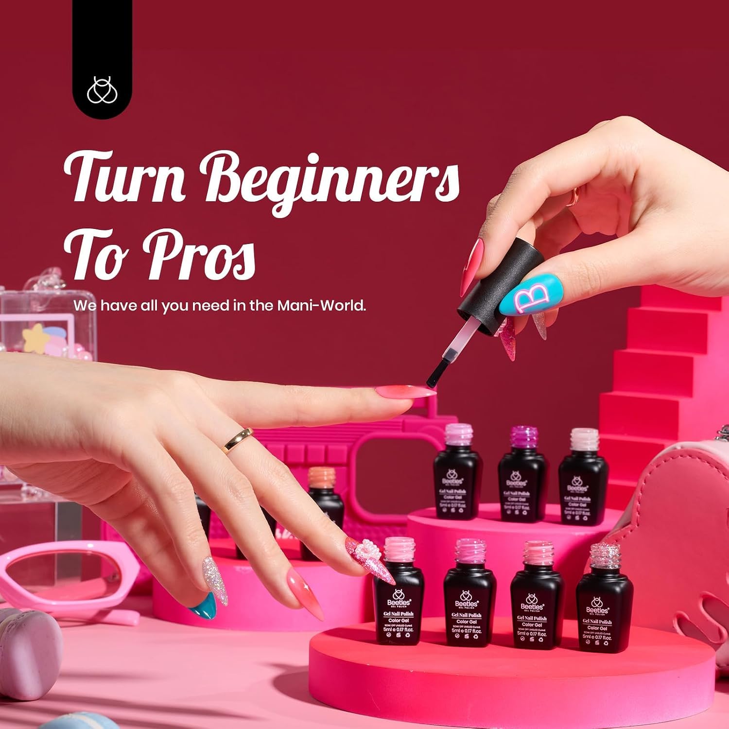Beetles Gel Nail Polish Set with Base Glossy Matte Top Coat Macaron Gel