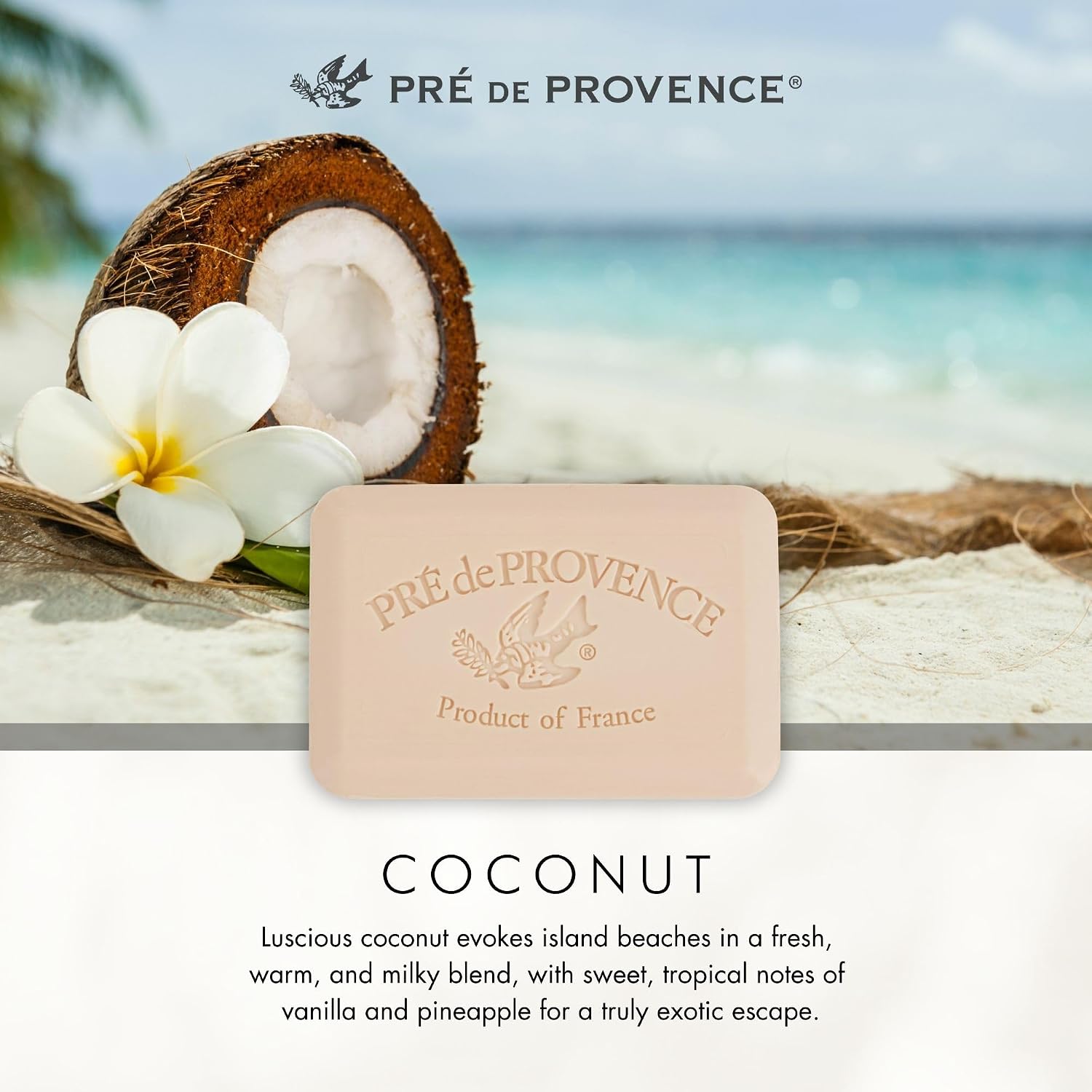 Pre de Provence Artisanal Soap Bar, Natural French Skincare, Enriched with Organic Shea Butter, Quad Milled for Rich, Smooth & Moisturizing Lather, Linden, 5.3 Ounce