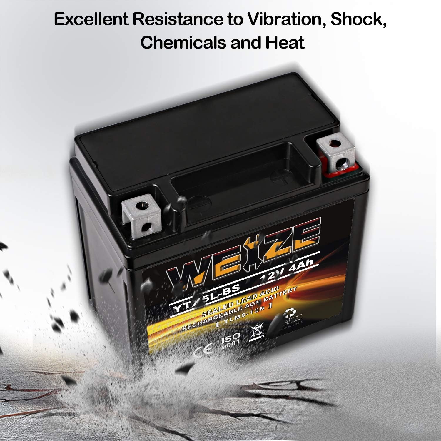 Weize YTX14 BS ATV Battery High Performance - Maintenance Free - Sealed AGM YTX14-BS Motorcycle Battery compatible with Honda Suzuki Kawasaki Yamaha scooter snowmobile