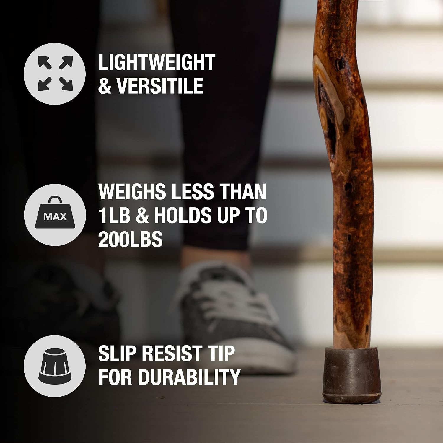 Brazos Wooden Walking Canes for Men and Women, Stable Walking Sticks for Seniors, Made in The USA