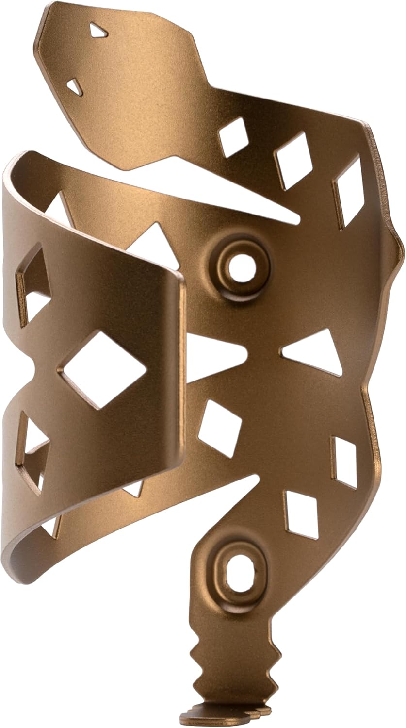 Portland Design Works Water Bottle Cage - Lightweight Water Bottle Holder for Bikes, Owl Cage, Black/Gold