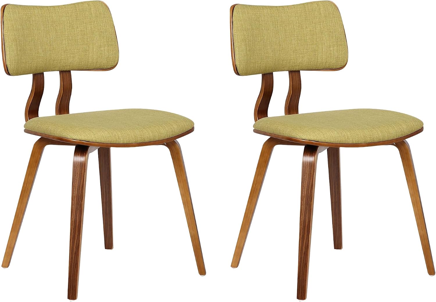 Armen Living Jaguar Dining Chair in Charcoal Fabric and Walnut Wood Finish,Charcoal/Walnut Finish 20D x 18W x 29H in
