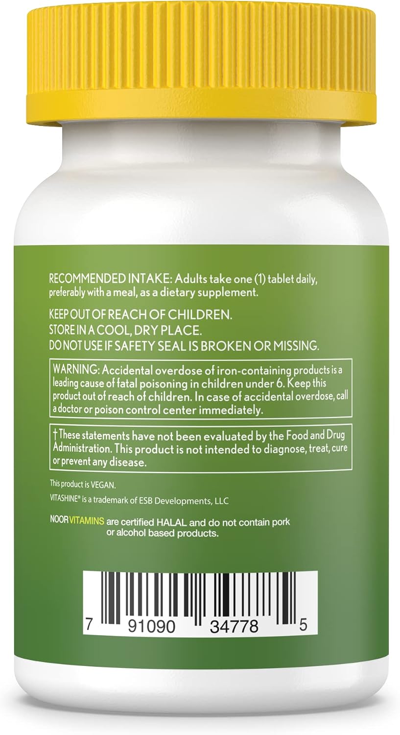 Noor Vitamins Halal Womens Multivitamin & Mineral I Once Daily Vitamin Supplement I Vegan | Supports Energy, Immunity, Metabolism