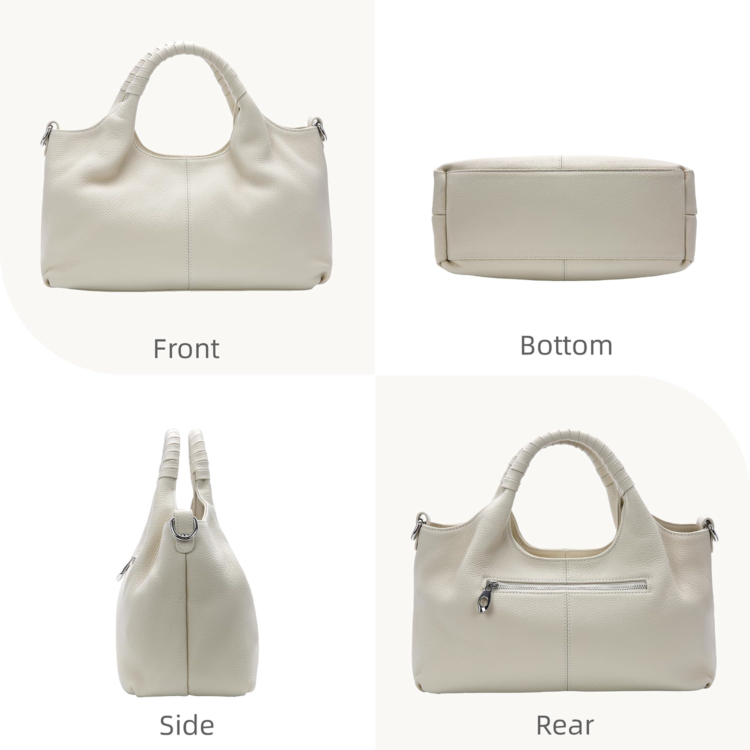 Iswee Leather Satchel Women Purse and Handbag Crossbody Shoulder Bag Hobo | Genuine Cowhide Leather Tote Top Handle Bag Soft & Durable Medium Size Bags with Detachable Multiple Pocketbooks Trendy