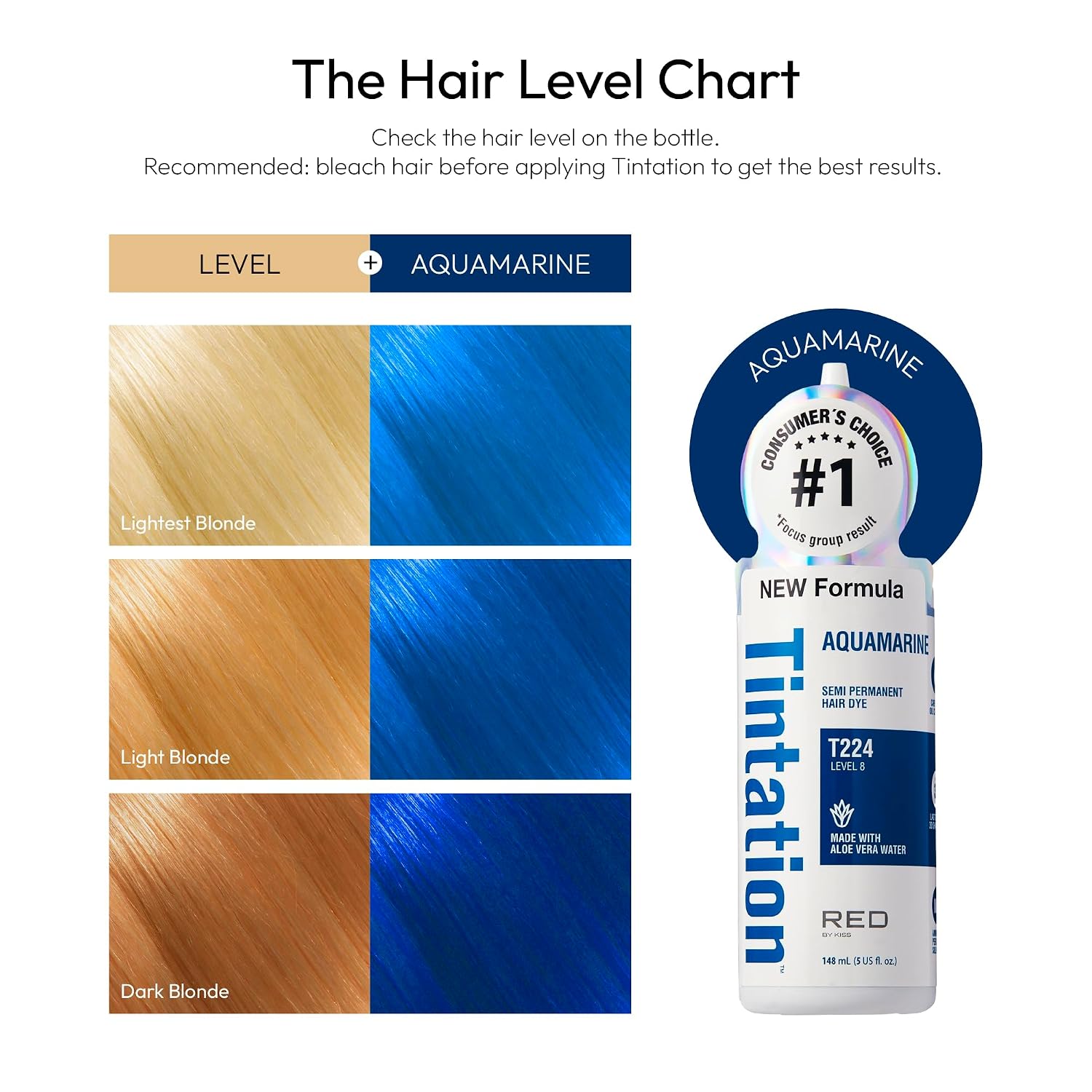 Red by Kiss Tintation Semi-Permanent Hair Color, Aloe Vera Water Based, Argan Oil, Olive Oil, Collagen & Keratin, Long-Lasting Color Dye (Honey Brown, 5 Fl Oz)