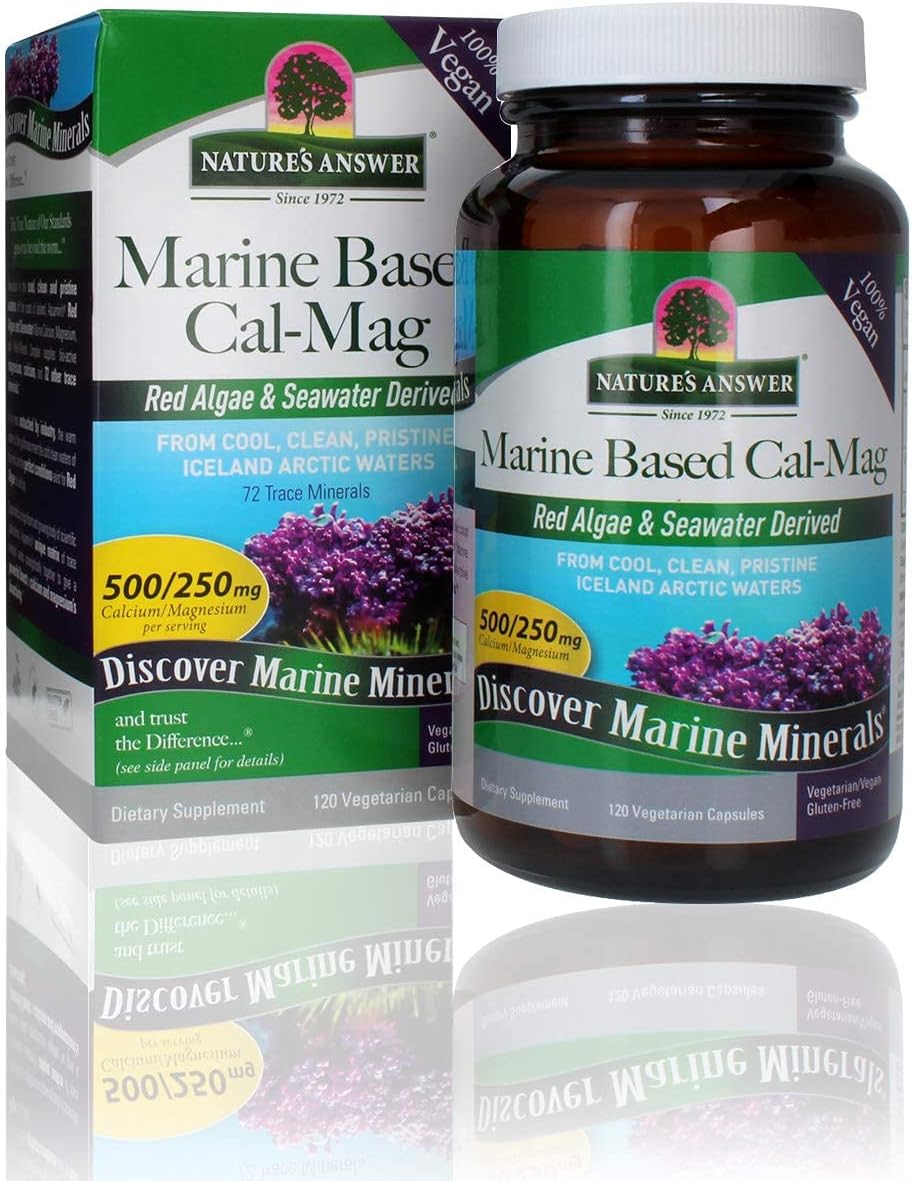 Nature's Answer Marine Based Magnesium, Super Concentrated 500mg | Plant Based | Red Algae & Seawater Derived | Alcohol-Free & Gluten-Free | Vegetarian Capsules 90ct