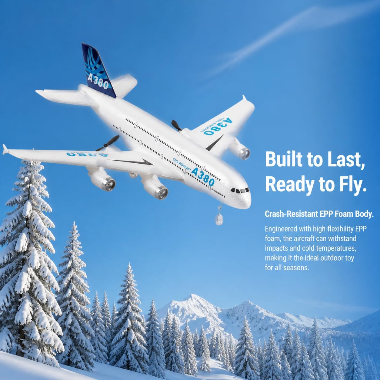 RC Airplane Airbus A380, Easy to Fly RC Plane for Kids Beginner & Adults